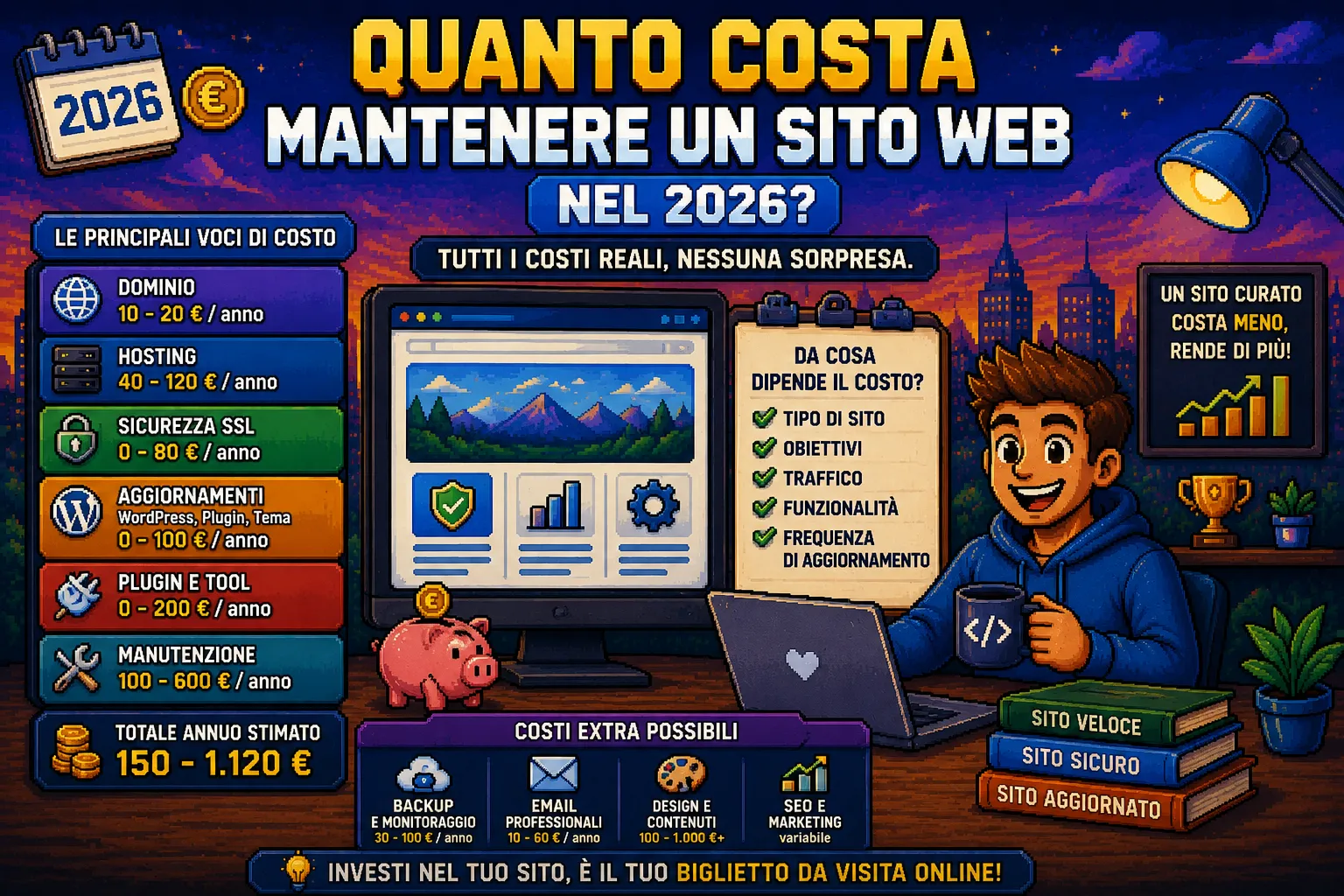 Quanto costa mantenere un sito web nel 2026?