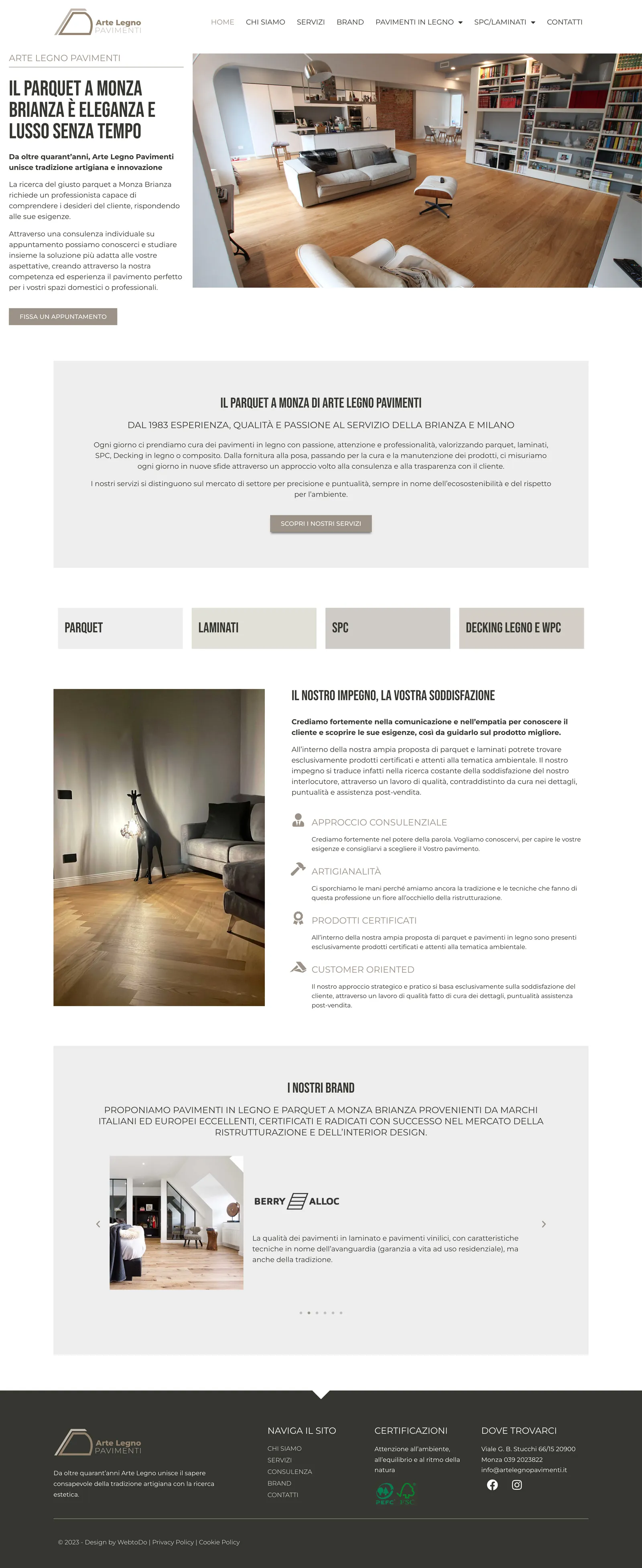 Sito Arte Legno Pavimenti, pagina completa