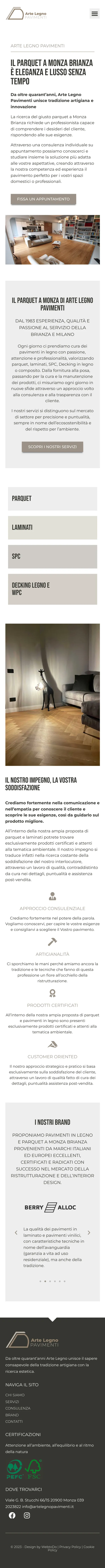 Sito Arte Legno Pavimenti su smartphone