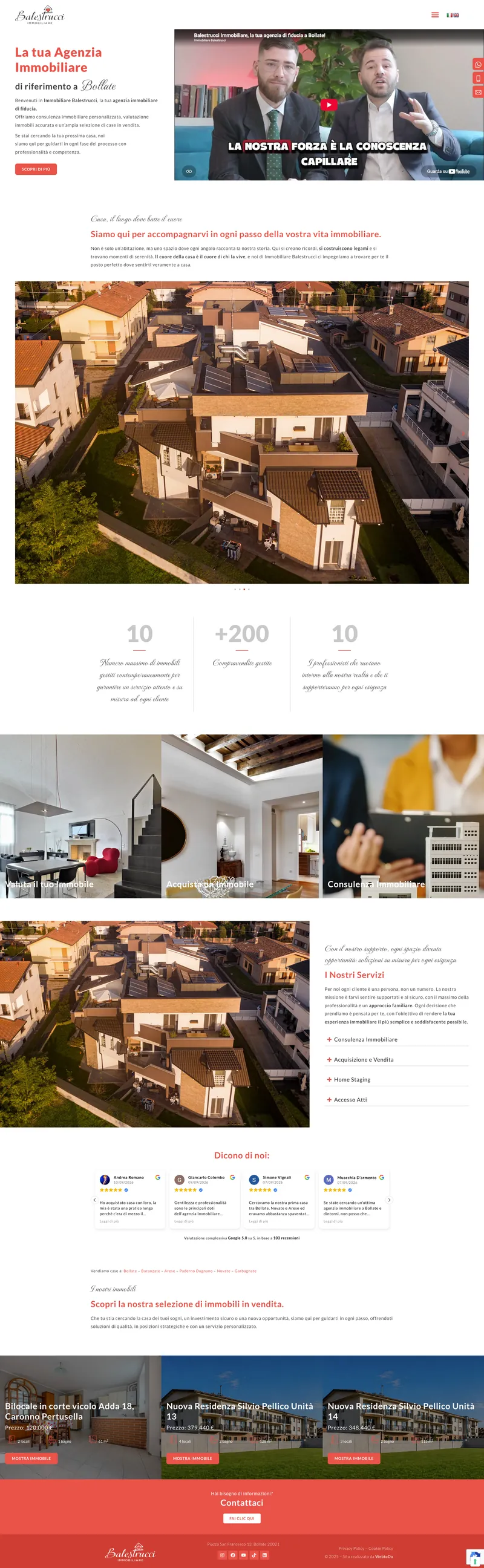 Pagina completa del sito Balestrucci Immobiliare