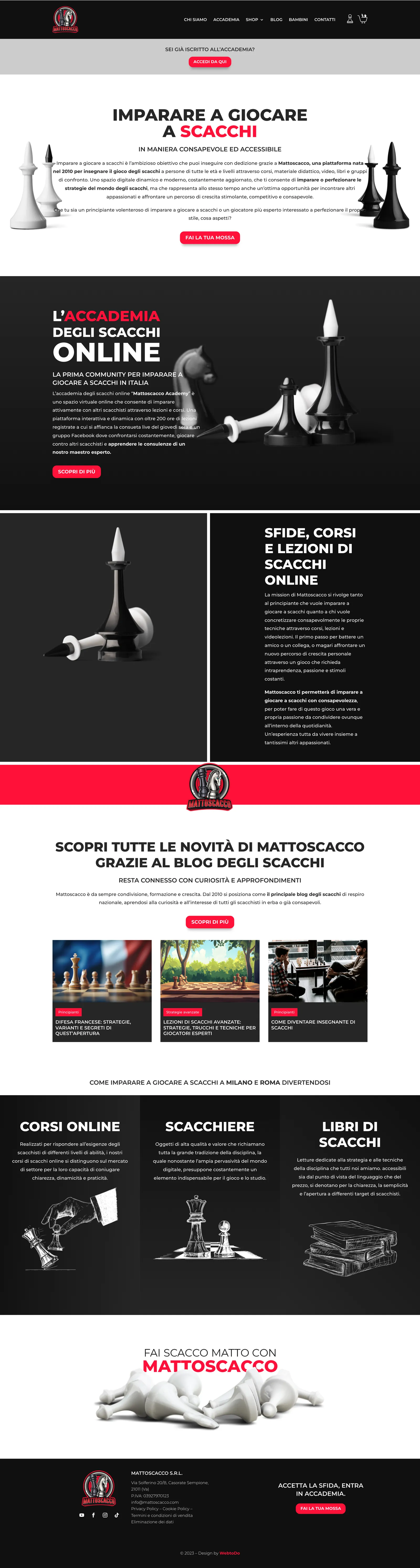 Sito Mattoscacco, pagina completa