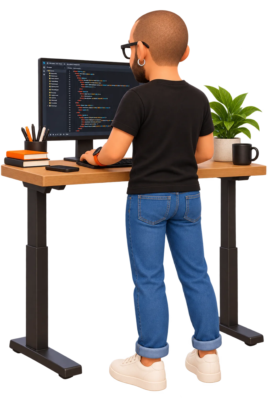Mauro Panigati sviluppa un sito WordPress alla scrivania nel suo studio di Concorezzo