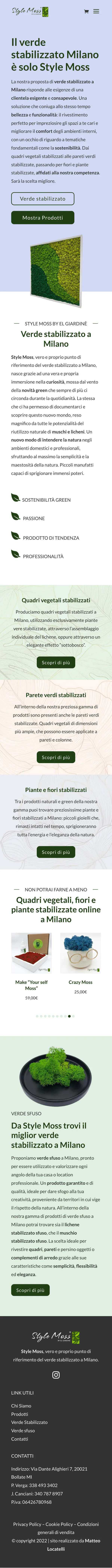 Sito Style Moss su smartphone